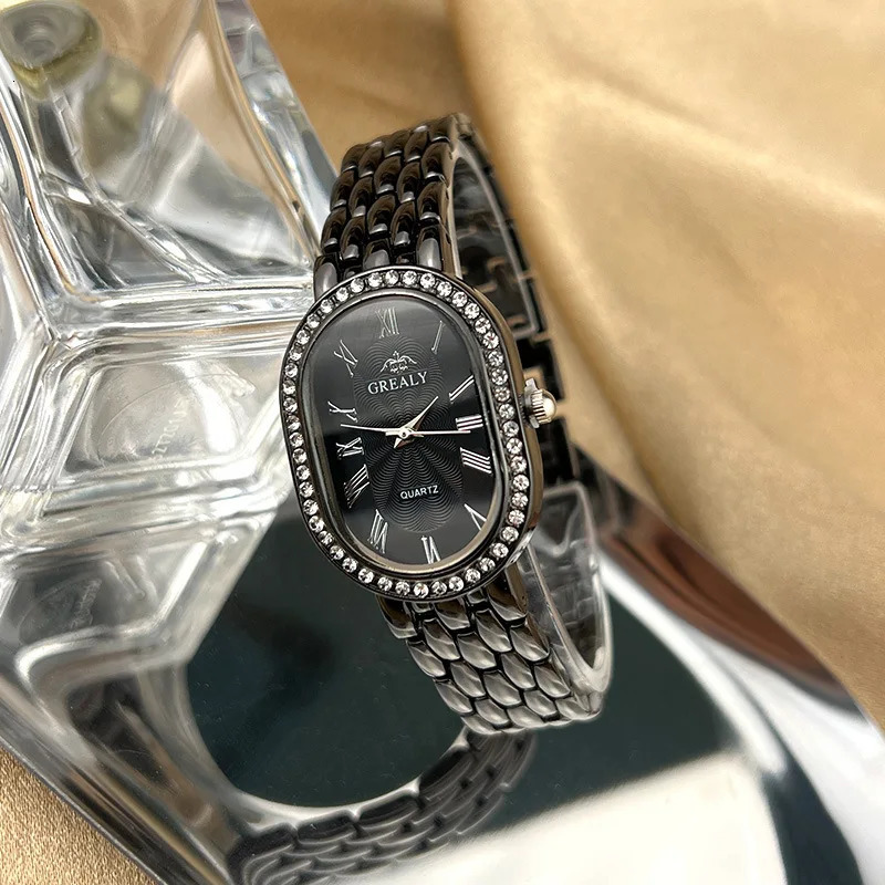Mens Watch Business Precision Oval Diamond inlaid Bracelet Wristwatch Female Fashion Quartz Clock Watches 260106