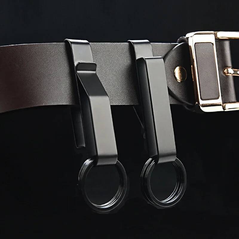 1Pc Stainless Steel Waist Hook Outdoor Detachable Chain Belt Clip Buckle Hanging Key Ring Holder Tool