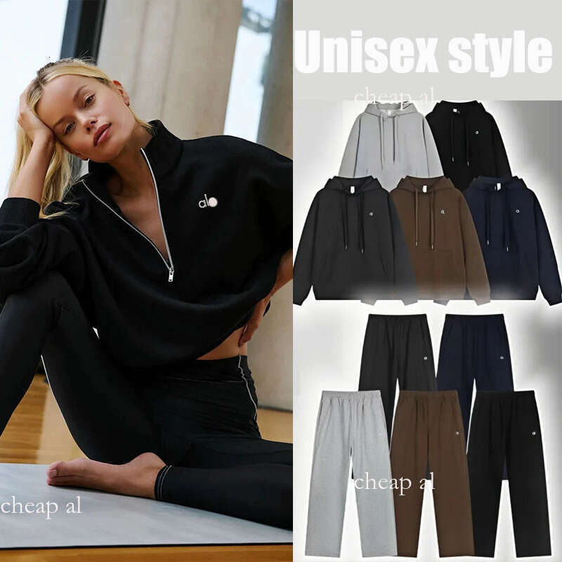 Women Alonessities Men Sets jackets Zip Sweatshirt Sweatpants set Pullover Hoodie Alonessities Jacket Pullover Yoga 1/4 Full Zip Crew Pants Clothes Timeless