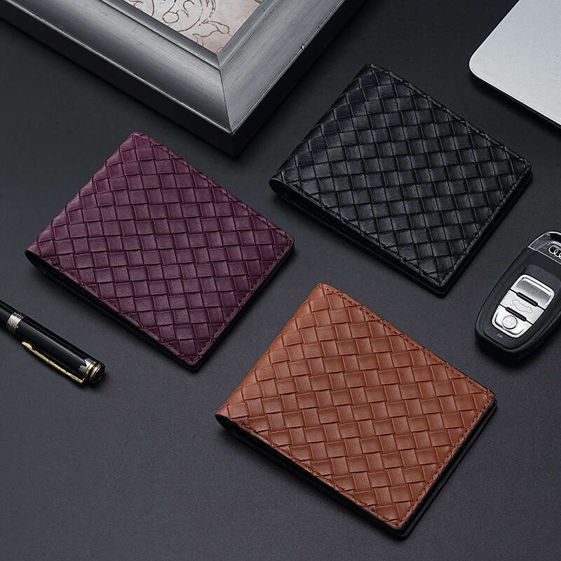 Men's Woven Pattern Cross-Border Hot-Selling Fashion Business Bag Casual Dual-Use Multi-Functional Storage Wallet