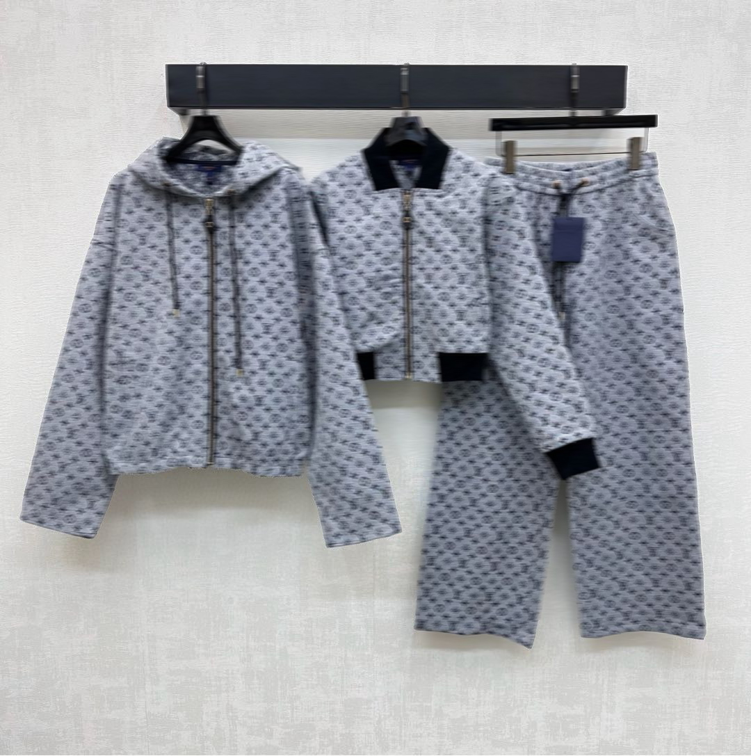 Designer Women's Denim Tracksuit Full Letter Short Denim Jacket Pants Set Luxury Long Sleeve Zipper Jacket Straight Leg Jeans for Women