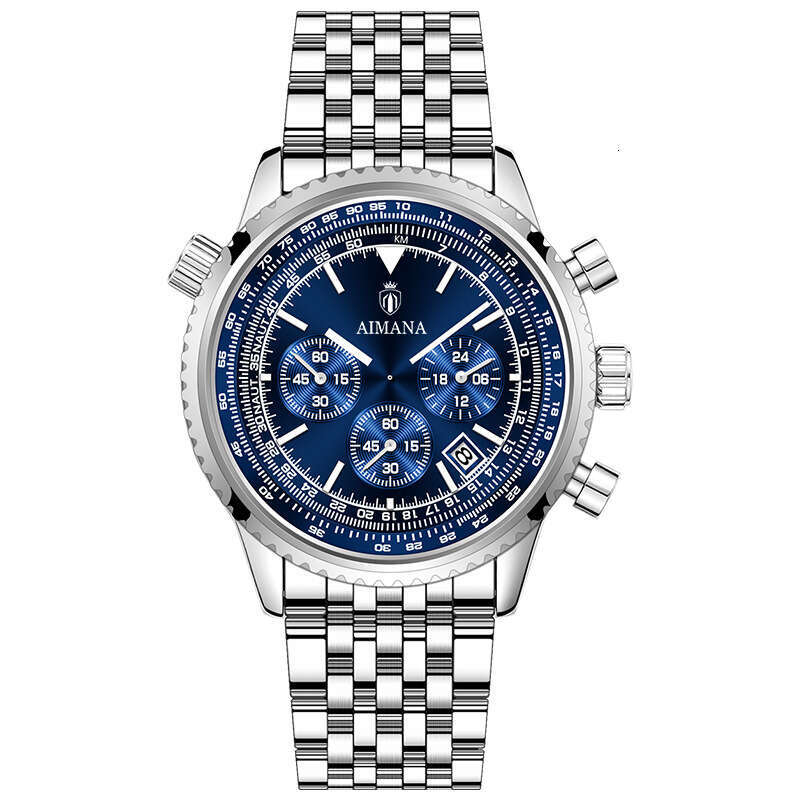 Fashionable men's high-end watch, multi-functional watch, water-resistant, luminous calendar watch
