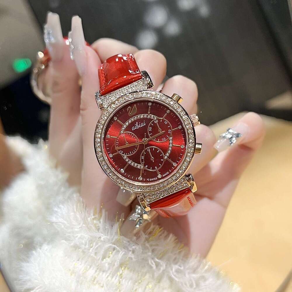 Fashion Swan Diamond-Studded Three-Eye Six-Needle Quartz dainty Watch for Women