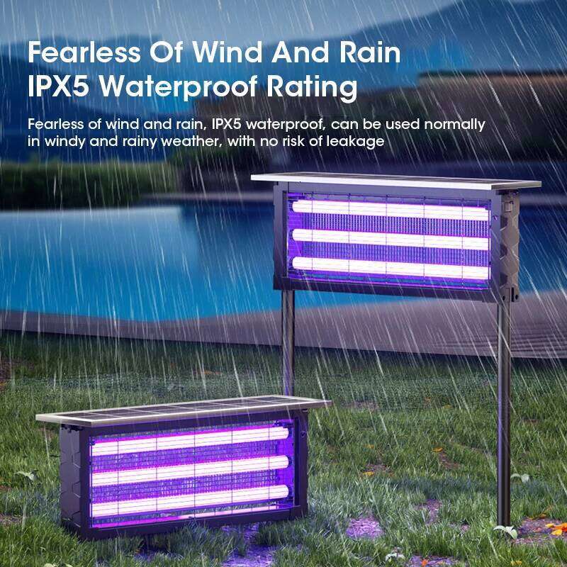 Solar Powered Large Area Mosquito Killer Lamp and Insect Fly Trap Light for Outdoor Garden Patio Yard Lawn Pest Control