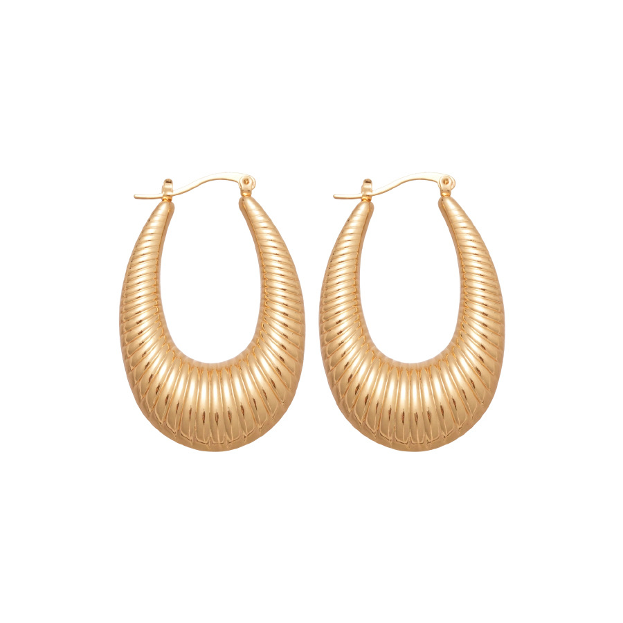 European and American Cross-Border Metal Glossy Oval Casual Simple Personality Fashion Earrings Design Sense Niche Ear Jewelry - view 9