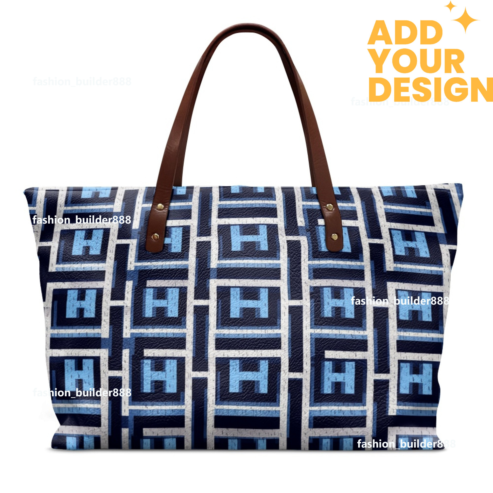 Custom H Oversize Pu Horse pattern Leather Tote Luxury Women Weekender Bag Shopper Handbag Travel Purse H39