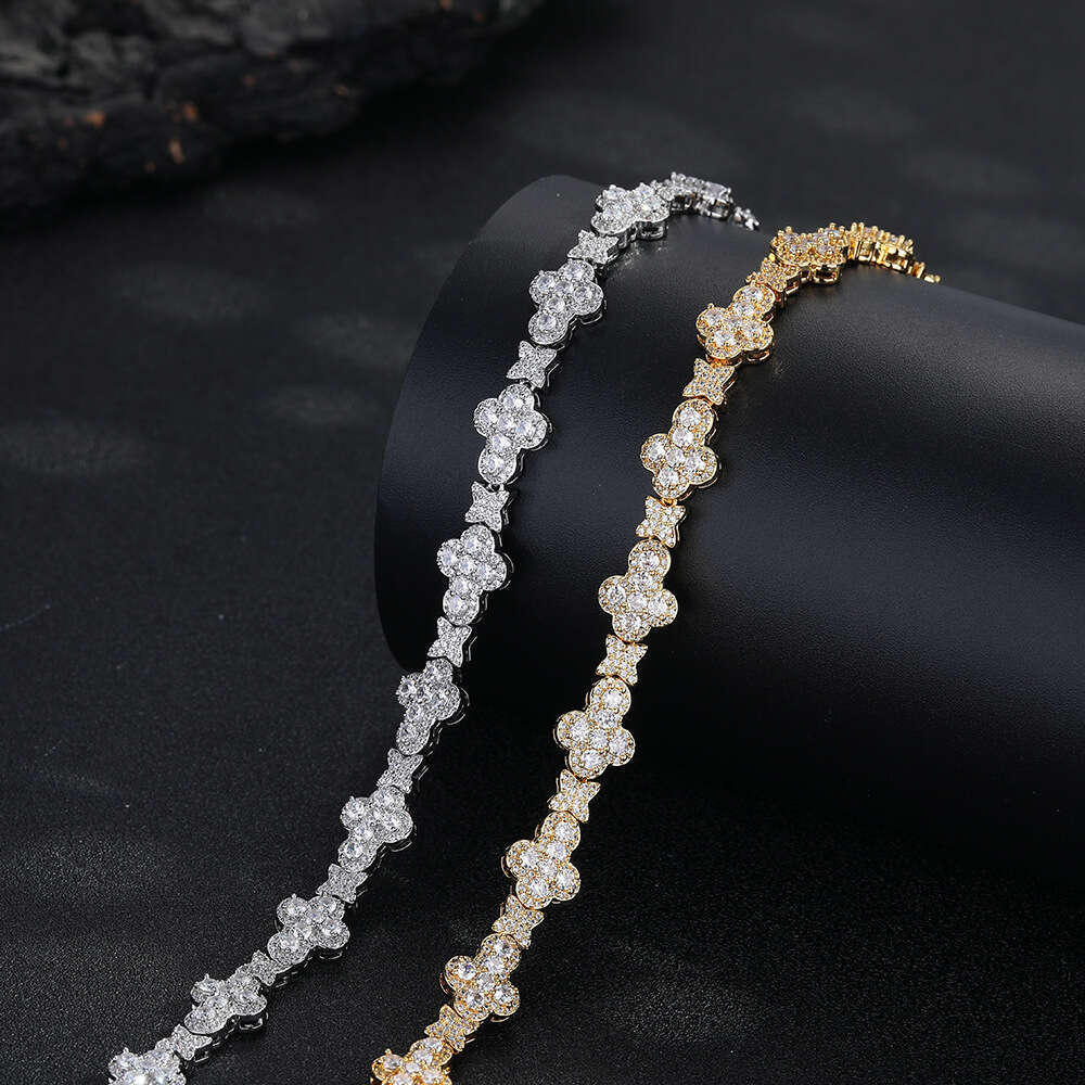 Cross-Border European And American Hip-Hop 10Mm Cross Star Zircon Unisex High-End Jewelry Collarbone Necklace