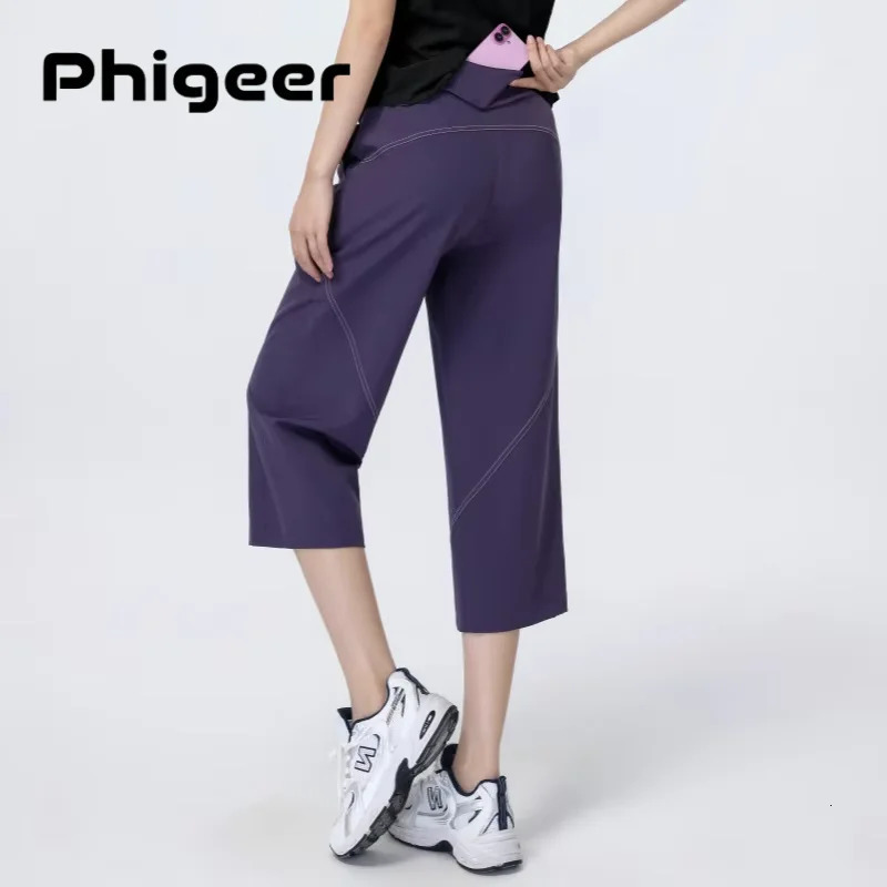 PHIGEER high waisted yoga s with pocket lightweight non see through workout athletic running pants sweatpants 260106