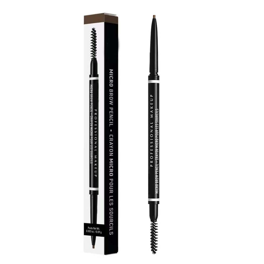 12 Colors Micro eye brow pencil Professional Makeup Taupe/Blonde/Chocolate/Black/Brown double-ended eyebrow pencil Cosmetics free ship