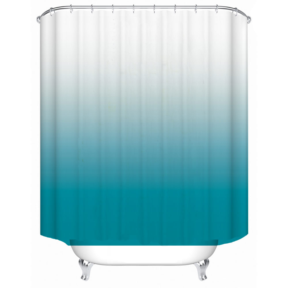 YL-38109 High-end Custom Gradient Pattern Shower Curtain Set, Polyester Waterproof with Hooks