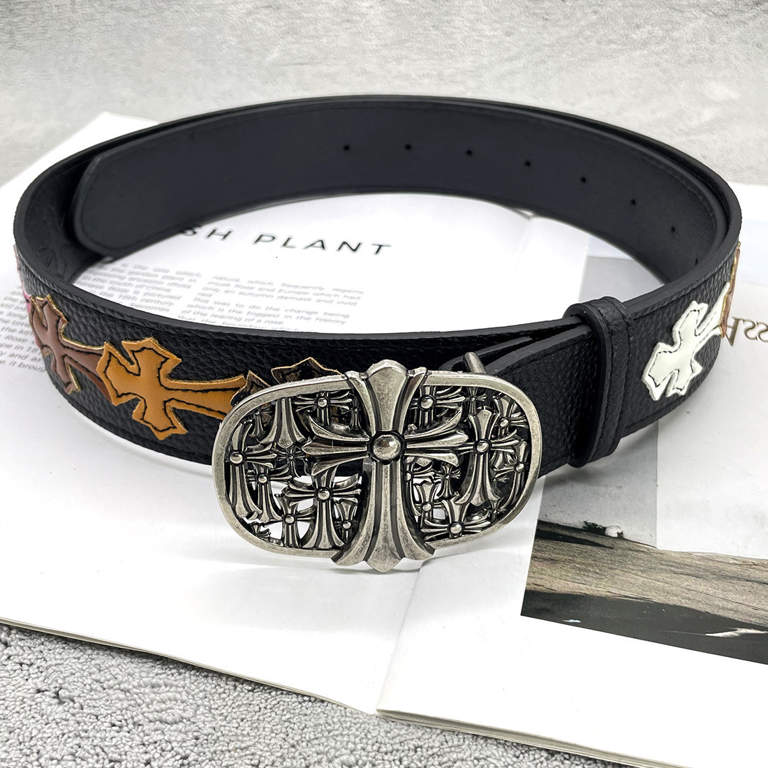 Designer Belts Men Women Chrome Sword Cross Roller Hollow Vine Belt Man Lady Fashion Dress Jeans Pants Belt Decorative Waistband Multiple Styles