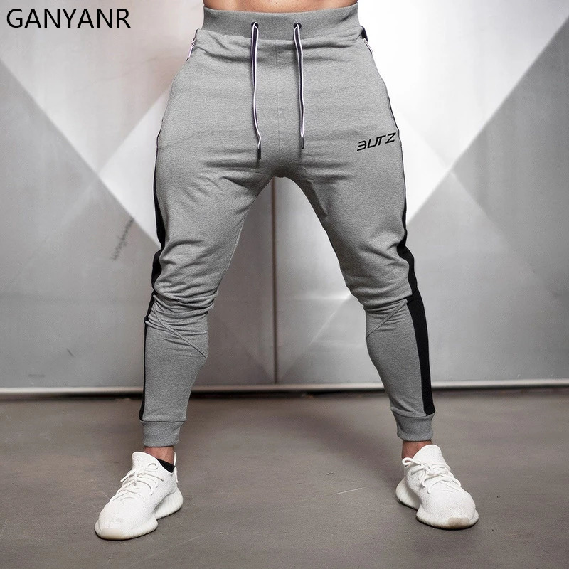 Ganyanr Running Pants Men Sport Training Jogging Gym Leggings Trousers Trackpants Jooging Workout Soccer Bodybuilding Sweatpants 260106