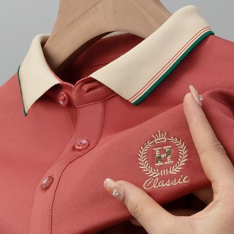Luxury Brand Designer Clothes 2025 Summer New Men's Short Sleeve Pullover Shirt New Embroidered Youth Turn-Down Collar Shirt Plus Size Casual Bus