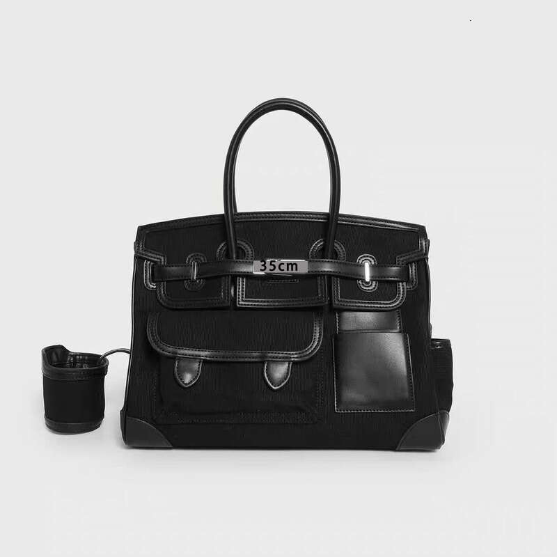 Free Shipping Luxury Bag Cargo Handbag Tote Bag Platinum Bag Handmade Wax Thread Cargo Canvas Splicing Bag With Label Super Popular 0106