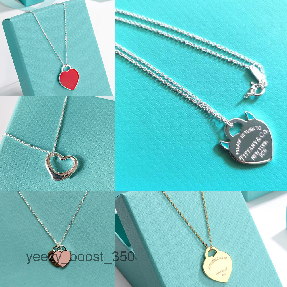 tiffamy and co designer necklaces tiff 925 silver necklace women gift box blue heart pendant female fashion jewelry exquisite craftsmanshi tiffanies tiffanyx 7CA3