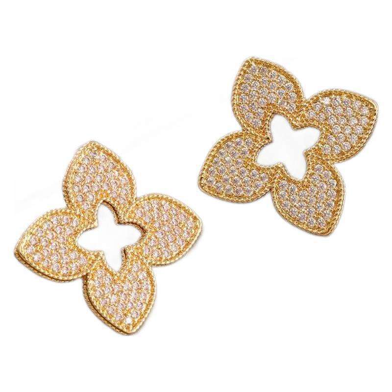 Openwork Four-Pointed Star earrings Designer For Women Silver Stud Earrings Trendy Fashion Jewelry