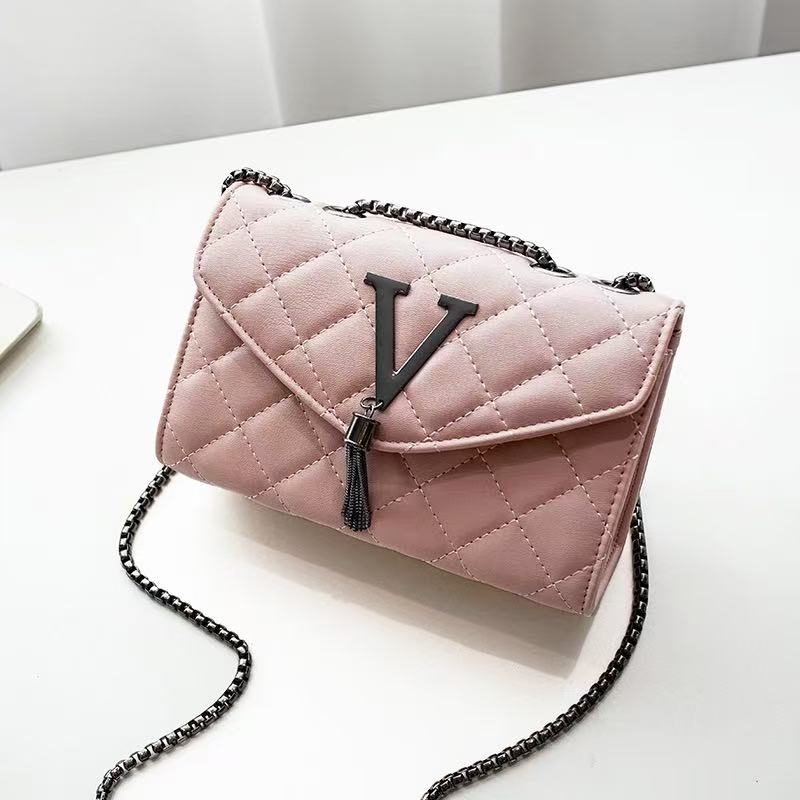 2026 New Embroidered Thread Styling Bag Diamond Grid Classic Women'S Bag Versatile Chain Bag Women'S Bag Single Shoulder Crossbody Small Squ