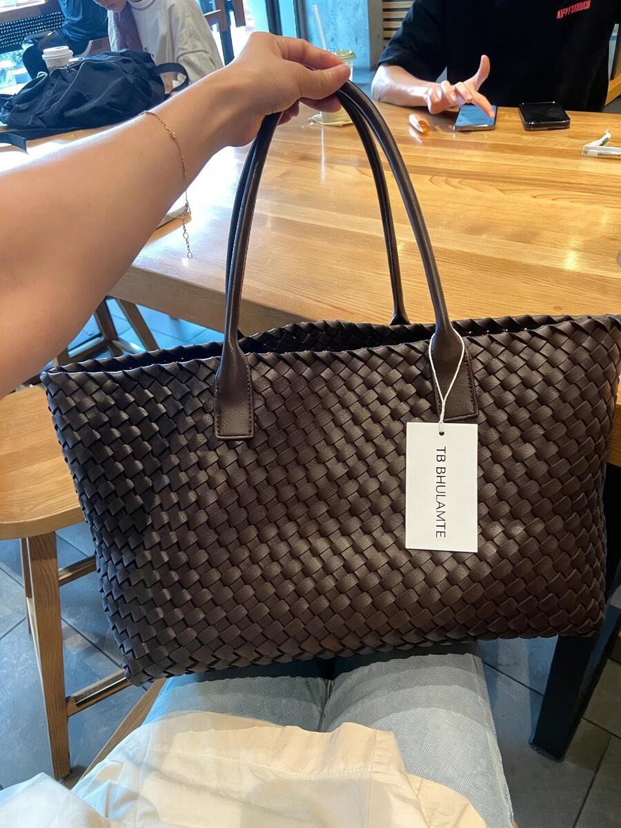 TB BHULAMTE Luxury Fashion Bag for Women Purse Niche Design Fashion Large Bag 2025 Summer New Simple Large Capacity Woven Bag Handheld Tote Bag Should