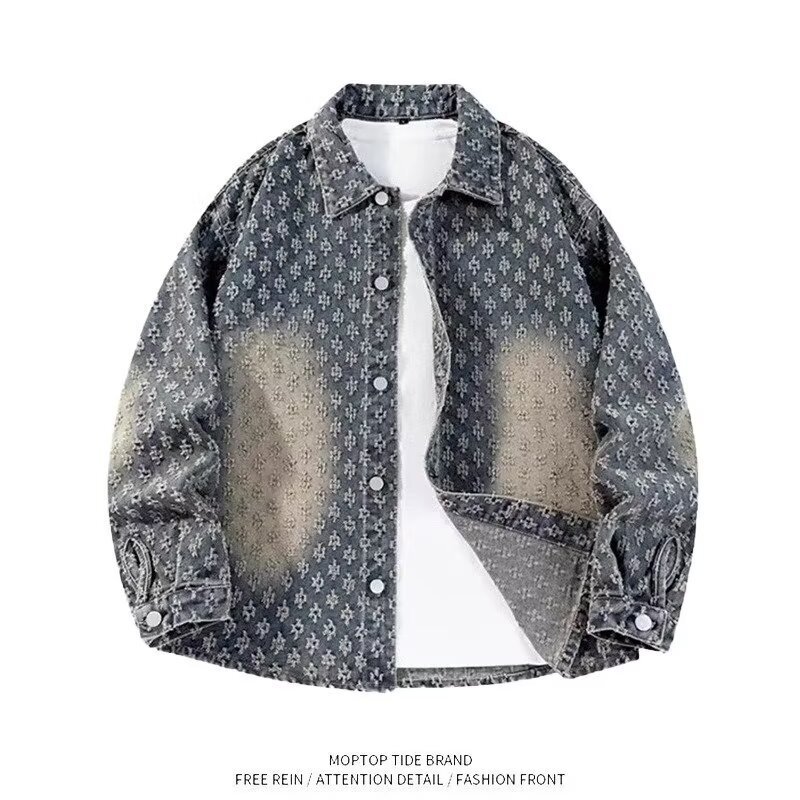 2026 Designer Fashion American Style Luxury Brand Spring-autumn New Limited Edition Design Printed Jacquard Denim Jacket For Men Fashion Couple Jacket Top