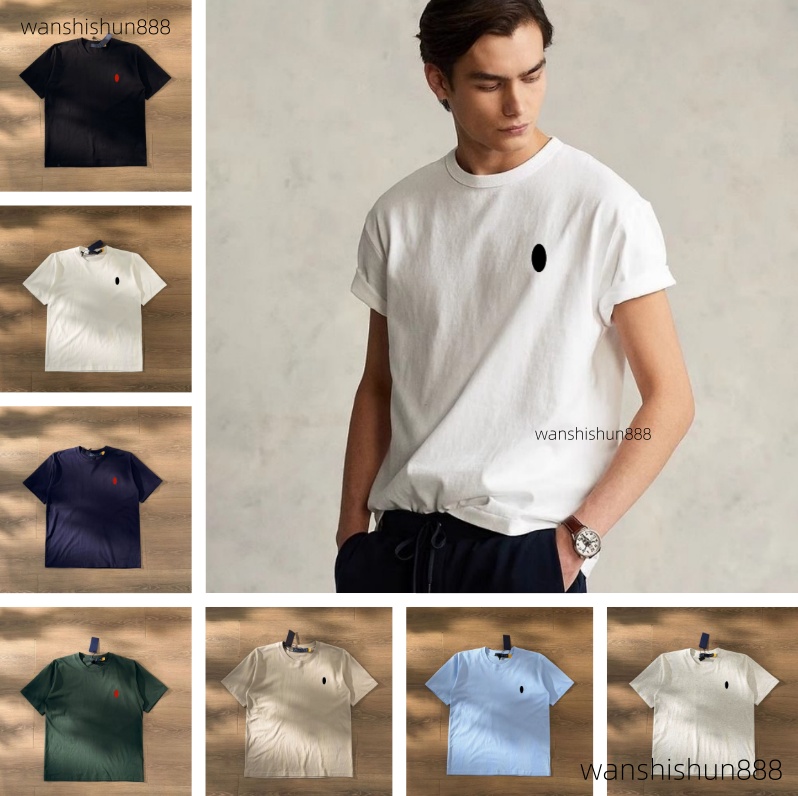 Designer RalphMens T shirt Summer Polo Tshirt Women Tops Letter Embroidery shirts Fashion Polo Shirt Black White Tee Casual Loose Hip Hop High Quality Luxury Men Tees