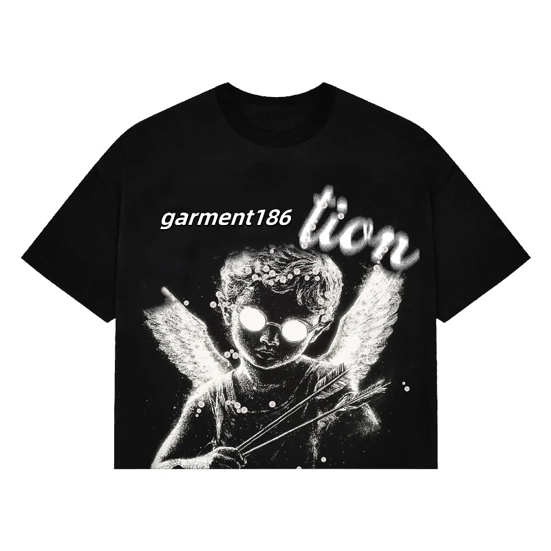 Designer tracksuit Tees Men T Shirts shorts Mixed Emotions Cropped Graphic Cotton Oversized Vintage Hip Hop Punk Streetwear Gothic Clothes Embroidery Rhinestone