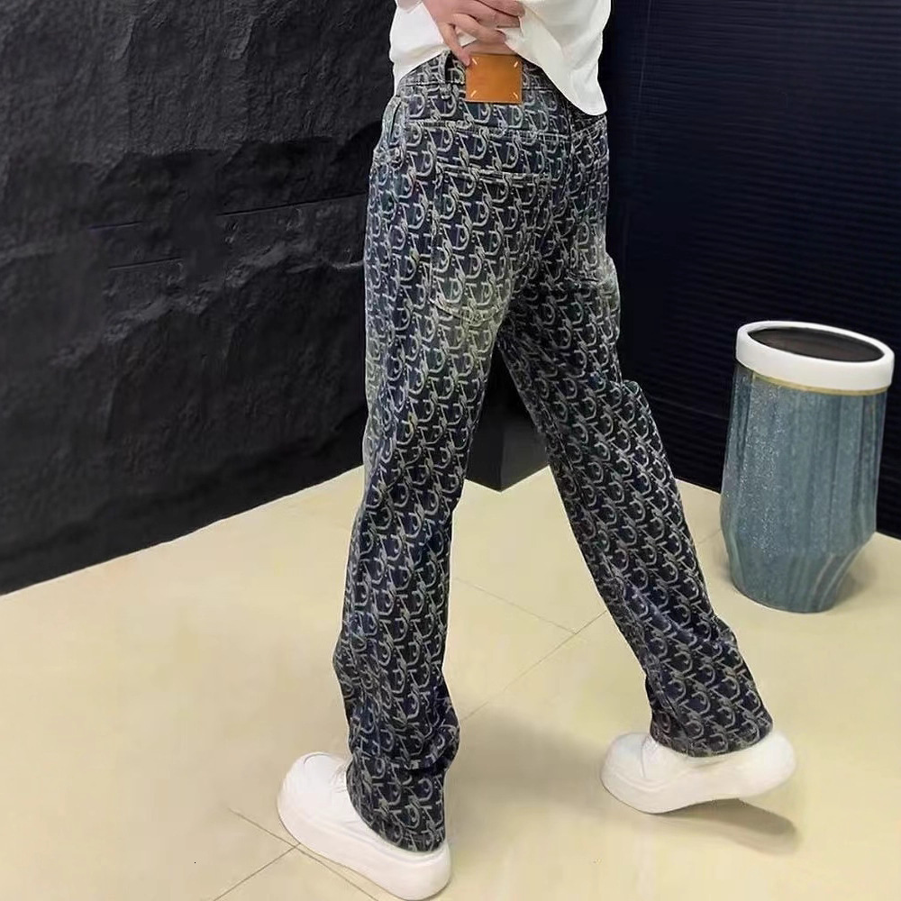 2026 New Designer Sportswear Fashion Outdoor Sports Knitted Vintage Men's Jeans Fashion Brand Style Straight-leg Pants Luxury Design High-end Tex