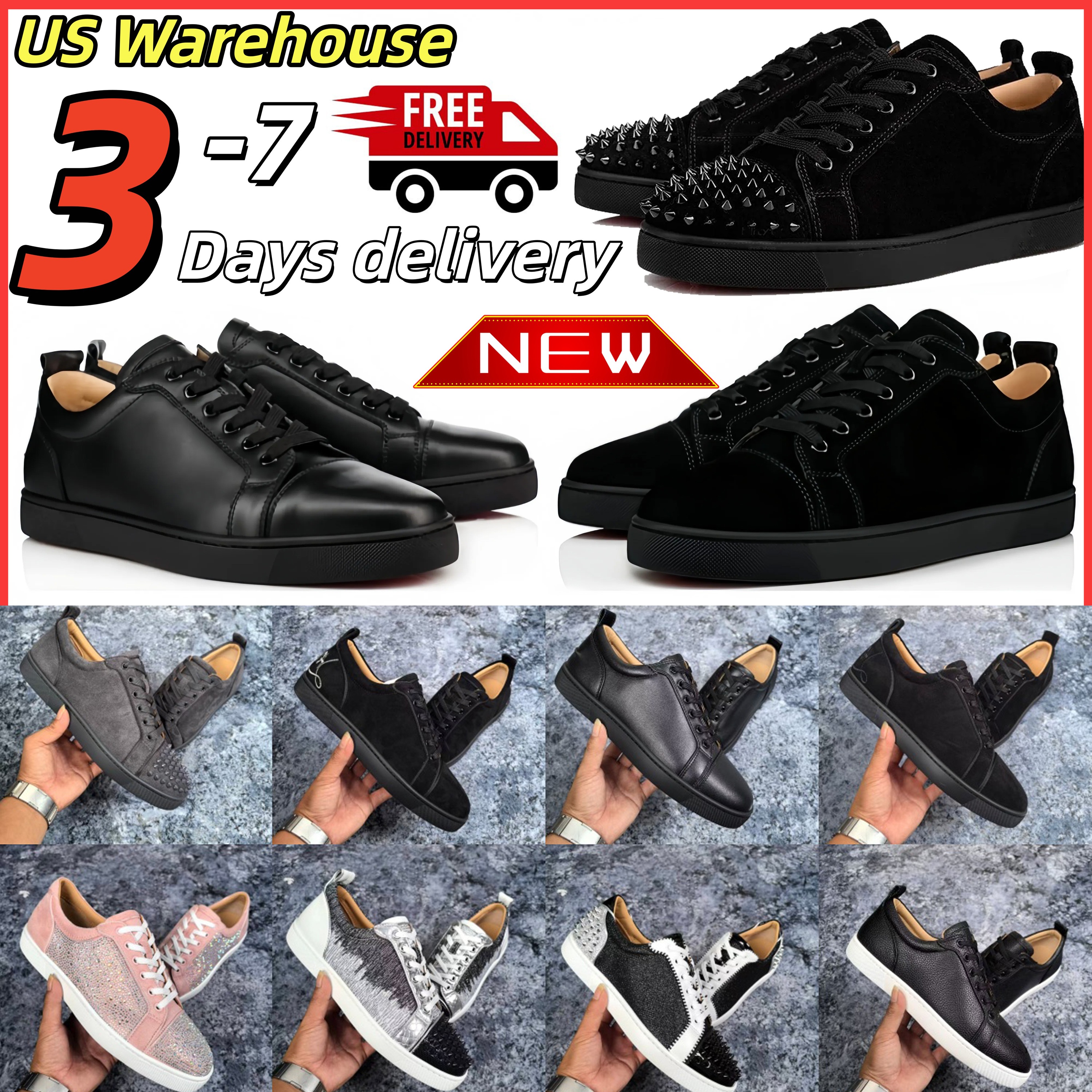 designer Shoes christianloubitons red bottom shoes men Dress shoes Luxury classic Office Career Wedding Train 39-47 EUR TOP