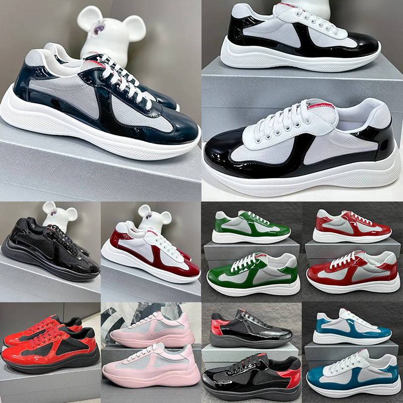 Free Shipping cups Dress shoes Women Mens Trainers America cup bright leather black yellow white grey brown beige men womens designer sneakers outdoor
