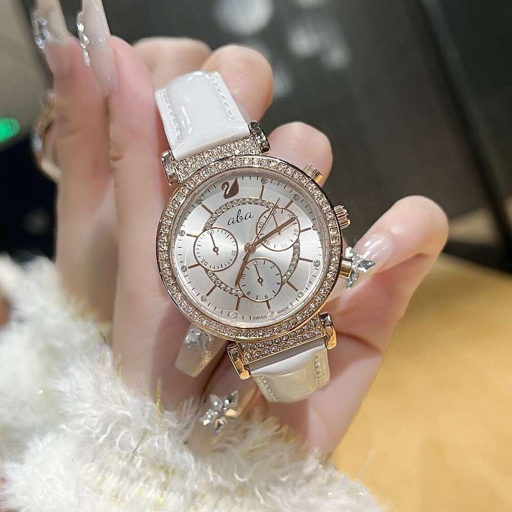 Fashion Swan Diamond-Studded Three-Eye Six-Needle Quartz dainty Watch for Women