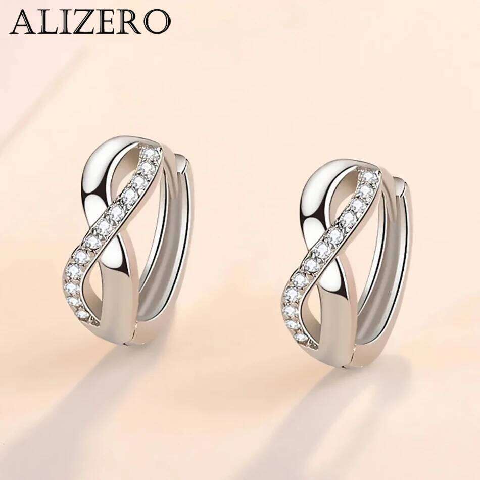 ALIZERO 925 Sterling Silver Earring Twist Zircon Earrings For Women Wedding Banquet Party Fashion Jewelry Wholesale