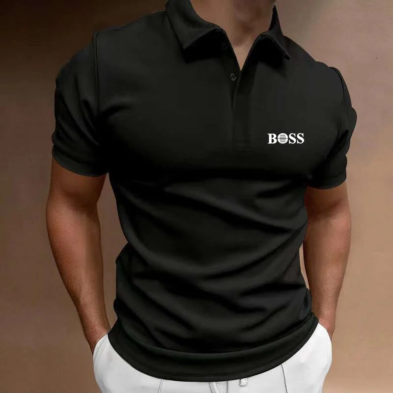Business Fashion Mens Business Polo Shirt High Quality Printed Summer Outdoor Fitness Running Quick Dry T-Shirt Golf 260106