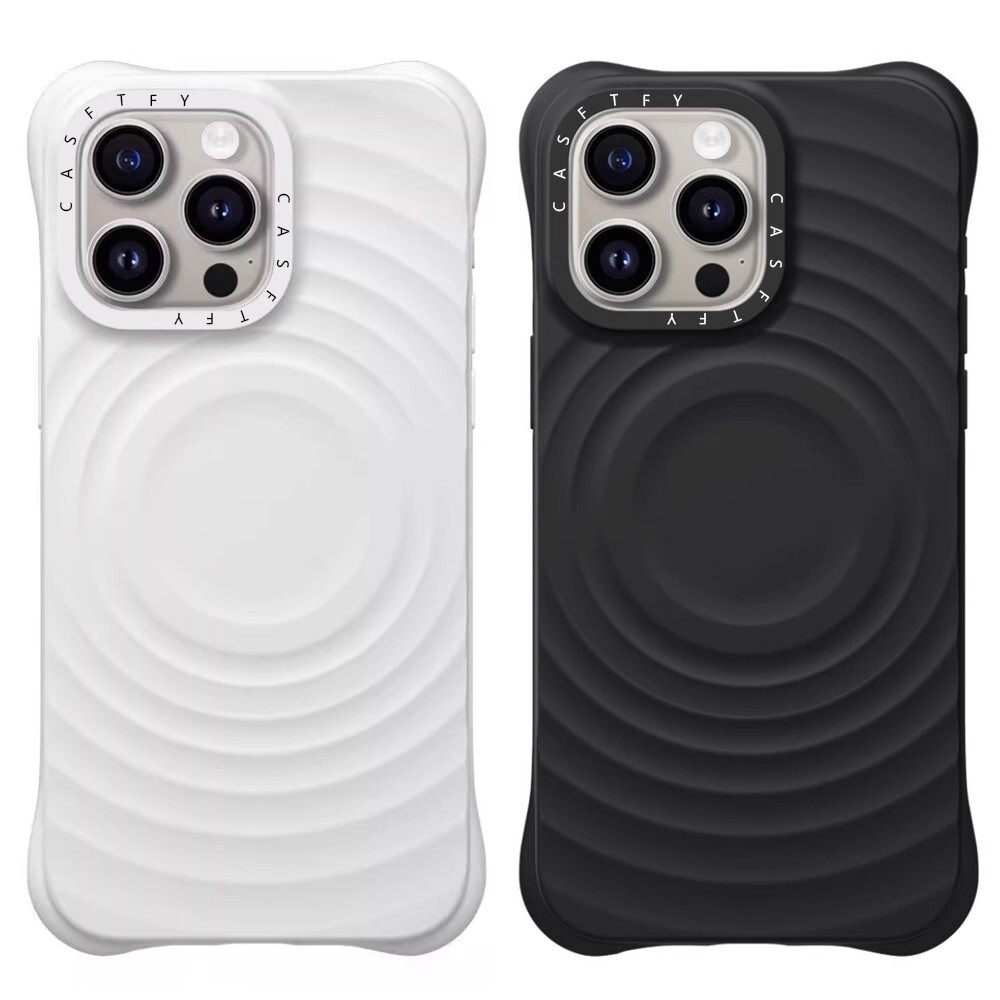 New arrival Letter Wave Pattern Compatible with Apple 17PROMAX Magnetic Phone Case iPhone16p/13Pro/14