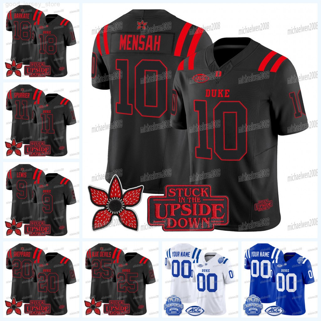 Duke Blue Devils Stranger Things Edition Football Jersey Darian Mensah Nate Sheppard Cooper Barkate Steve Spurrier Thad Lewis Custom