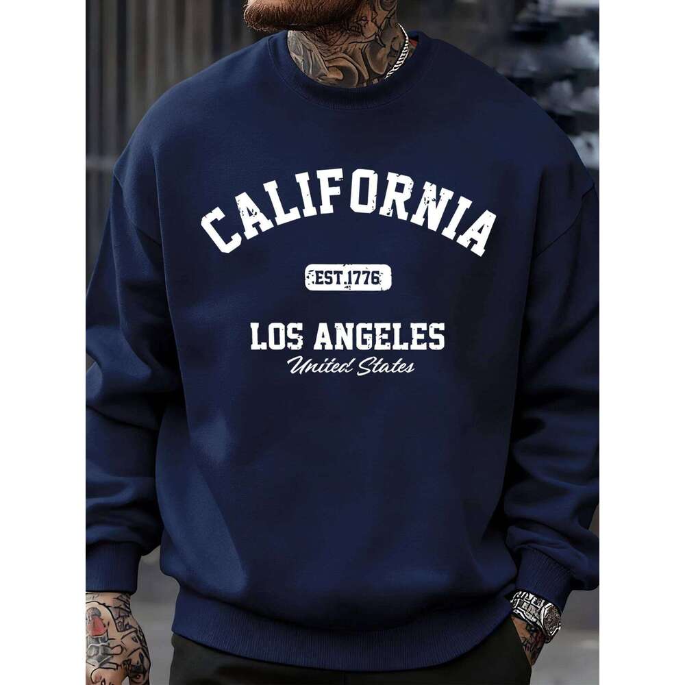 California Los Angeles Prints Sweatshirt Men Street Casual Fashions Sportshirt Autumn Oversize Pullover Fleece Crewneck Clothes H260107