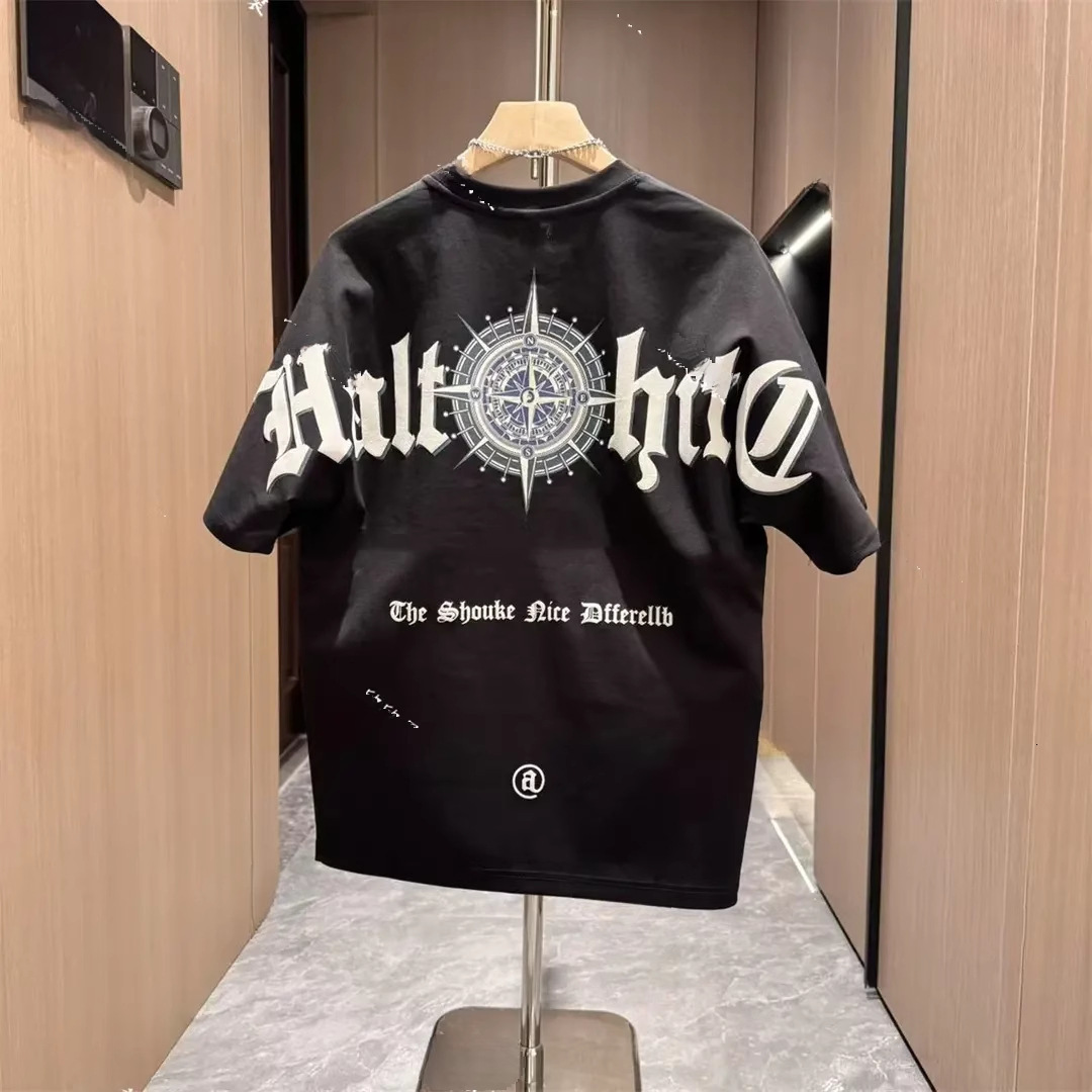 Luxury Designer Clothes American Retro Trendy Brand Casual Heavyweight Printed Letter 2025 Summer Fashion Versatile Short Sleeve T-Shirt