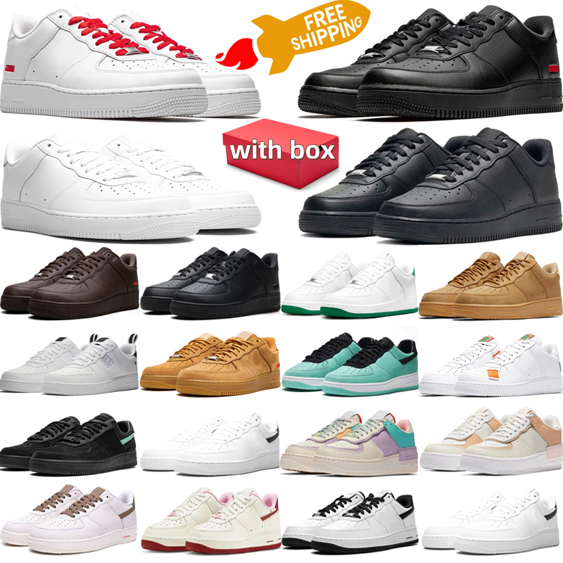 free shipping airforc designer shoes af1s men women platform 1s sneakers Triple White Black Brown Red mens trainers Low Tops tennis sport jogging shoes with box