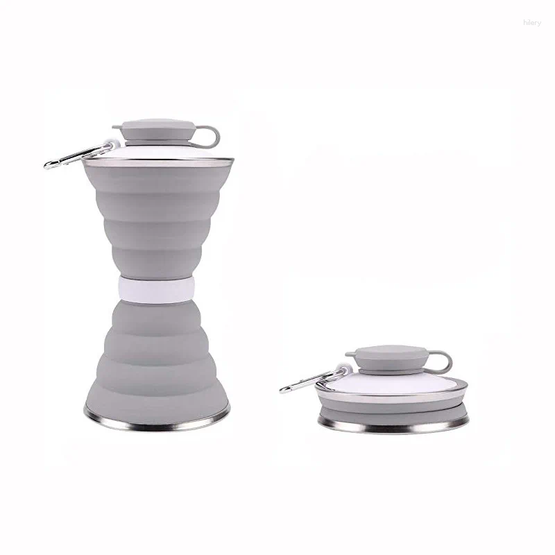 Water Bottles 500ML Foldable Silicone Bottle Cup Leak Proof Portable Sports Travel Reusable For Outdoor Gym Hiking Z260202