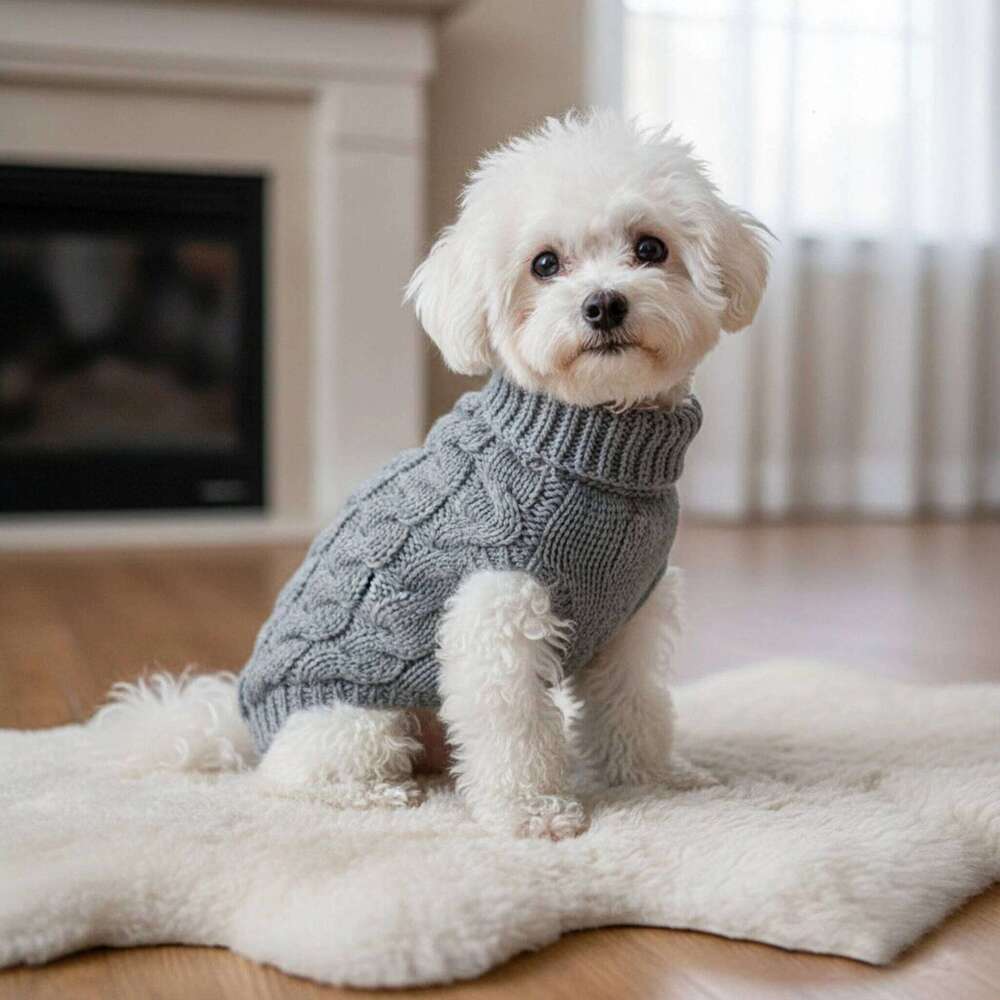 Stylish Dog Clothing Cable Knit Sweater Comfortable Apparel For Dogs Daily Wear And Outdoor Activities Warm Pet cosplay 26H0107