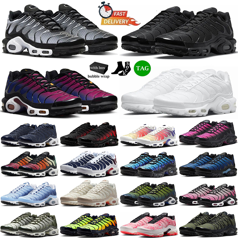 With Box Sneakers Tn Plus Running Shoes for Mens Womens Classic Triple White Black Unity Sky Blue Ice Hyper Designer Tnss Sports Trainers Outdoor breathable Sneaker