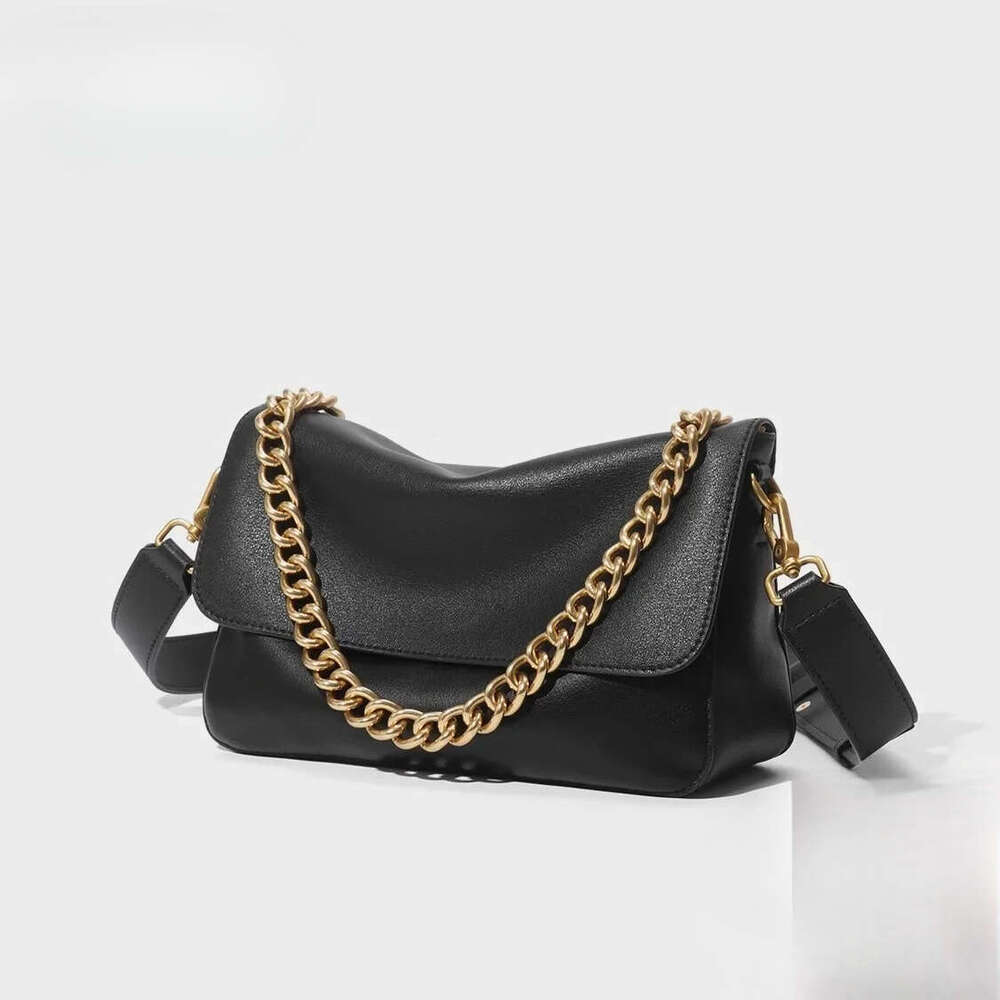 Luxury Design Genuine Leather Women Shoulder Flap Chain Fashion Cowhide Female Crossbody Handbag Ladies Square Purse Bag