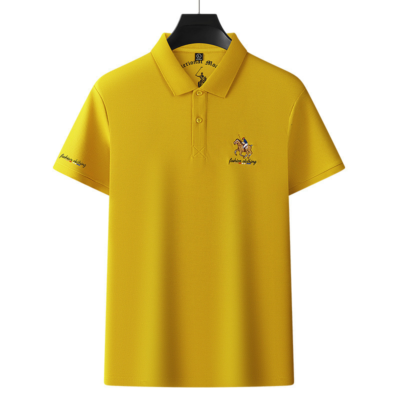Luxury Brand Designer Clothes Alihu Summer New Light Luxury Short Sleeve T-Shirt Mens Turn-Down Collar Embroidered Casual Daily Mens Polo Shirt