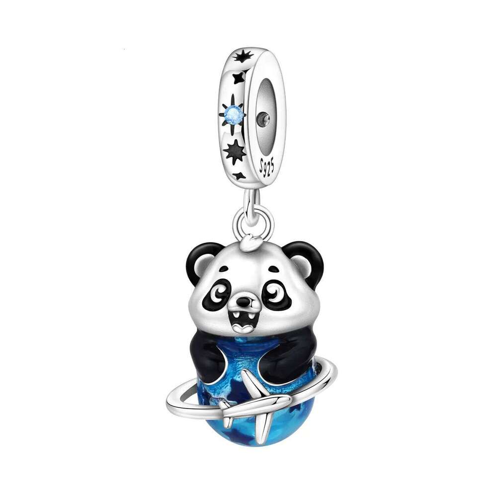 Orstarry 925 Sterling Silver Global Travel Panda Pendant Beads Original Pendants Bracelet Charm Jewelry Party DIY Trendy Gift