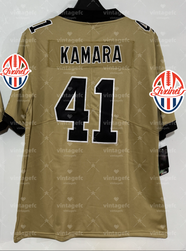 Latest model for the 2025 season Alvin Kamara 41 Tyrann Mathieu 32 Chris Olave 12 Taysom Hill 7 Cameron Rashid Rattler Personalized Football Jerseys