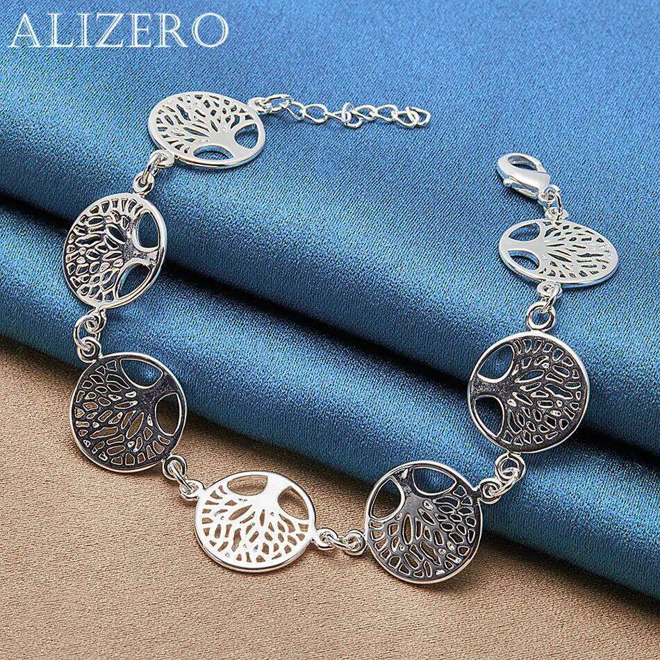 ALIZERO 925 Sterling Silver Bracelet Tree of Life Bracelets Women Fashion Jewelry For Birthday Party and Daily Wear