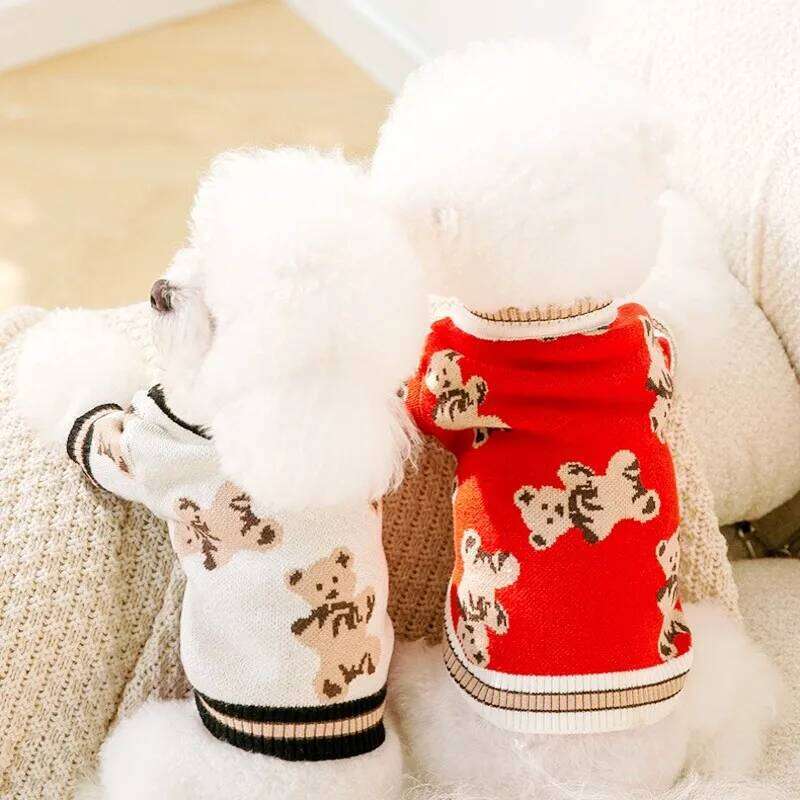 for Small Dogs Winter Warm Dog Cute Print Pet Puppy Coat Soft Cat Knitted Sweater Chihuahua Clothes 26H0107