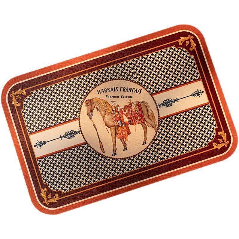 Vintage Nordic Houndstooth Placemat Waterproof Oilproof Heat Insulation Non-Slip Heat-Resistant Dining Table High-End Light Luxury Home Mat Ins