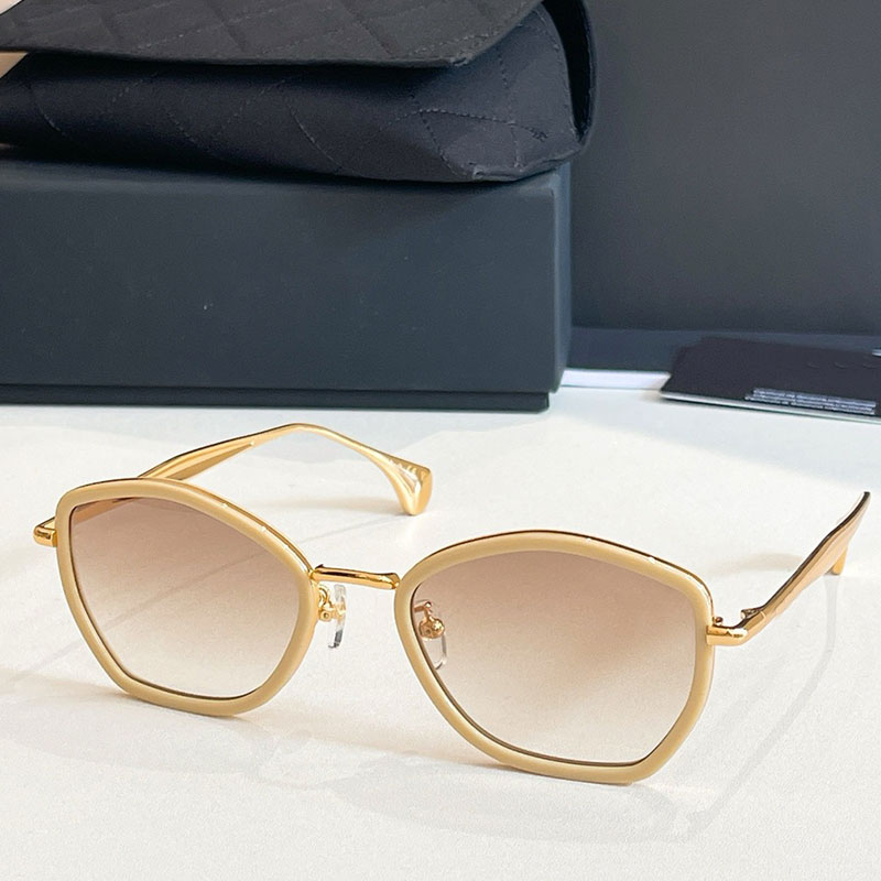Designer Metal Frame Sunglasses CH5508 Women Fashion Brand Sunglasses 26SS Womens Outdoor Casual Sunglasses UV400 Protective Womens Elliptical Sunglasses