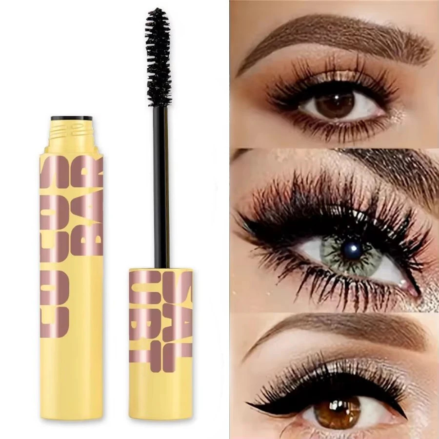 Black waterproof Mascara Lengthening Curling Black Lash Eyelash Extension Beauty Makeup Long-wearing Mascara Silk Fiber Mascara 260106
