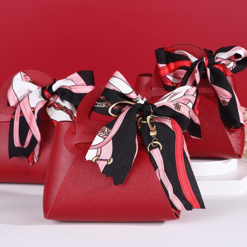 Children's Happy Candy Bag Leather Candy Bag Christmas Gift Bag with Diverse Styles