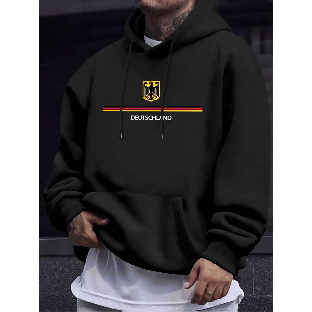 Deutschland Letter Creative Print Unisex Sportswears Warm Fleece Sweatshirt Autumn Sports Clothes Casual Comfortable Hoodie Man X260107